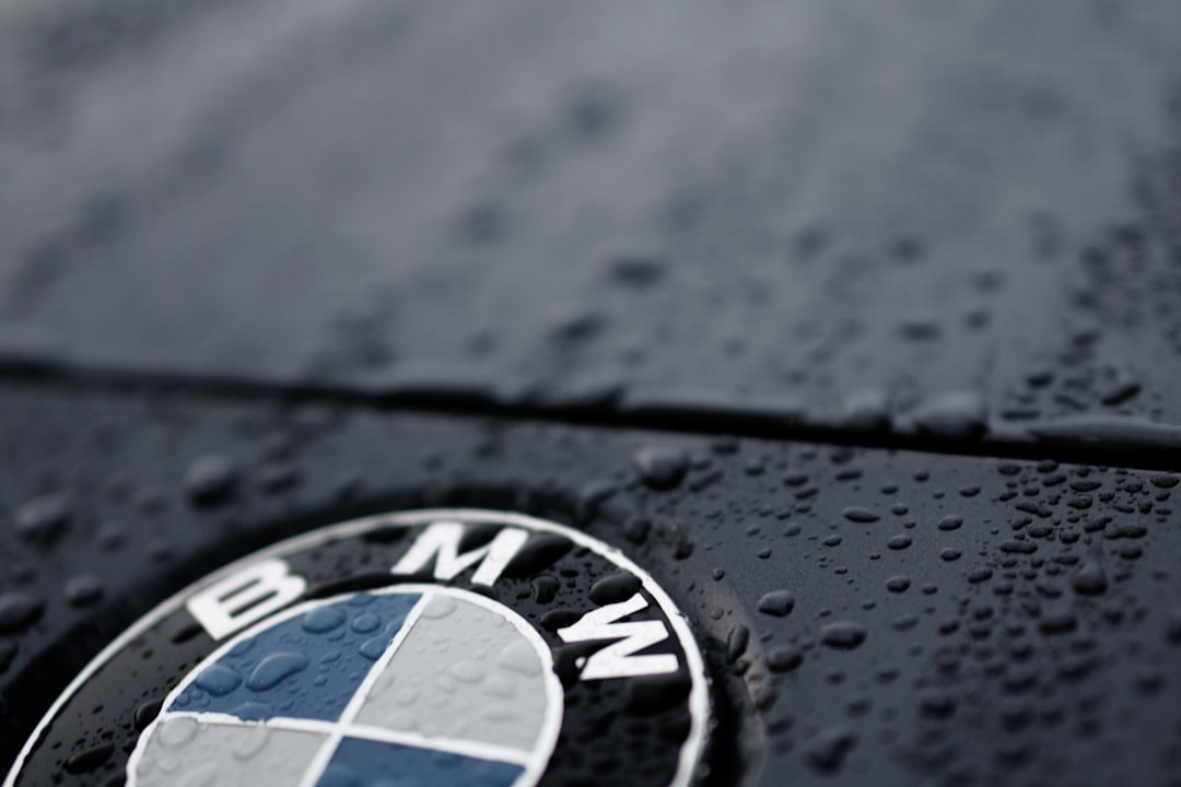 BMW emblem covered with water dops