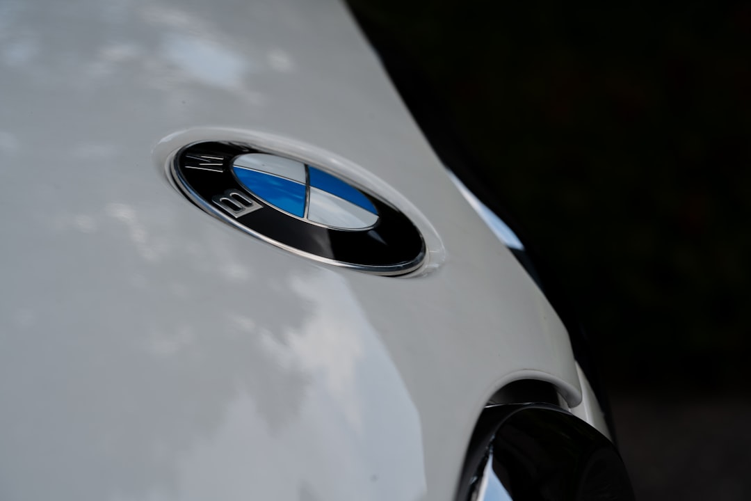 a close up of a bmw emblem on a car